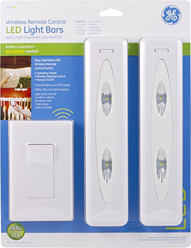 GE 17528 Wireless Remote Control LED Light Bars, White, 2-Pack