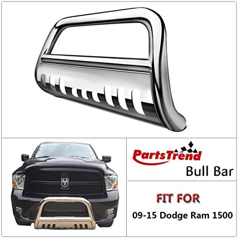 PartsTrend Stainless Steel Bull Bar for 2009-2017 Dodge Ram 1500 Grille Guard Front Bumper