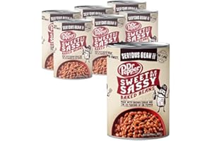 SERIOUS BEAN CO. SERIOUS Bean Co Sweet and a Bit Sassy Dr Pepper Baked Beans, Canned Baked Beans made with White Beans, Vegan Beans, Ready to Serve Beans, (16.0 oz (454g) 6 Pack)