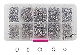 JSHANMEI Stainless Steel Split Rings Fishing Tackle Ring Chain Connector High Strength Split Ring