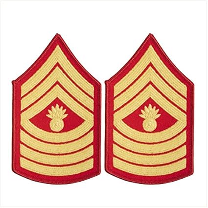 Amazon Com Vanguard Marine Corps Chevron Master Gunnery Sergeant Gold On Red For Female Sports Outdoors