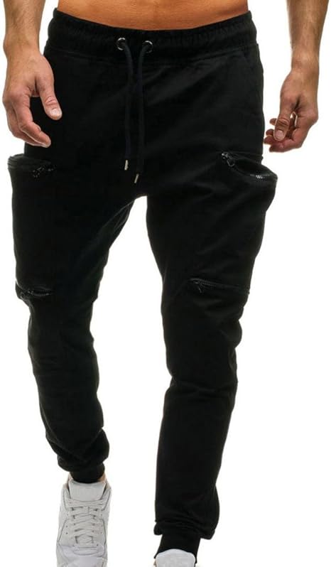 men's black chino joggers