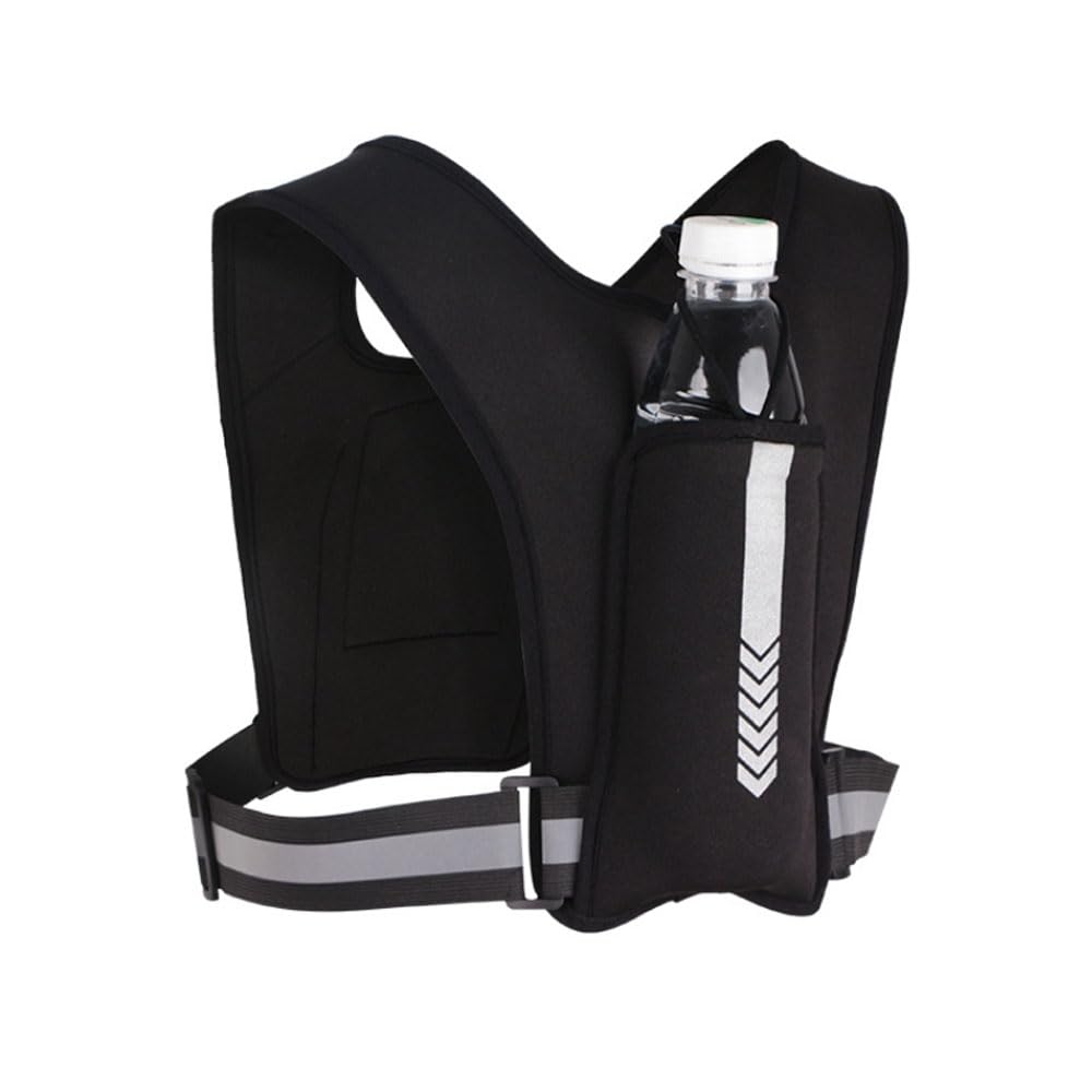 Running Vest Phone Holder Reflective Vest Gear Jogger Phone Holder Waterproof Phone Chest Pouch Bag Running Phone Holder with Water Bottle for Men and Women Running Accessories