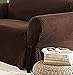 Green Living Group Chezmoi Collection Soft Micro Suede Solid Chocolate Couch/Sofa Cover Slipcover with Elastic Band Under Seat Cushion, Brown