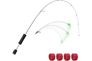 Piscifun Ice Focus Ice Fishing Rod, Ultralight Titanium Spring Bobber Ice Fish Rod, 26” UL/32”L High Sensitive Ice Rod with 4