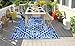 Fab Habitat Outdoor Rug - Waterproof, Fade Resistant, Crease-Free - Premium Recycled Plastic - Spanish Tile Farmhouse - Porch, Deck, Balcony, Laundry Room, Patio - San Juan - Dark Blue - 3 x 5 ft