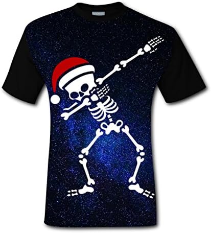 Santa dab dabbing skeleton Personalized Adult Mens Short Sleeve Tee T-Shirt