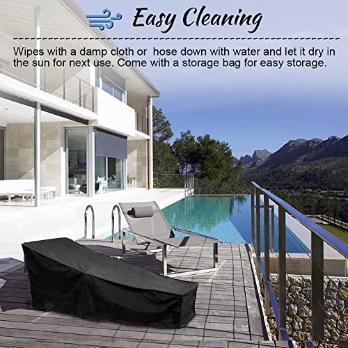 F Fellie Cover Chaise Lounge Cover, 82" Lounge Chair Covers Waterproof