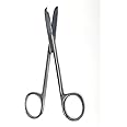 Suture Stitch Scissors 4.5" with Crescent Delicate Hook- Perfect for Suture Removal, First Aid, EMS Training and More Premium Quality Instrument- Stainless Steel (Silver)