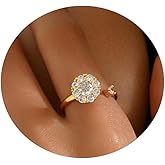 NONAMOIS Gold Rings for Women Evil Eye Flower Open Anti Anxiety Spinner Ring Adjustable Fidget Rings Jewelry Christmas Gifts
