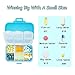 AIYONA Pill Box for Travel Vitamin Pill Organizer Sturdy Pill Case for Purse or Pocket Portable Pill Cases Food Grade Carry Case with Water-resistant 6 Compartments Bonus Pill Splitter (Baby Blue)