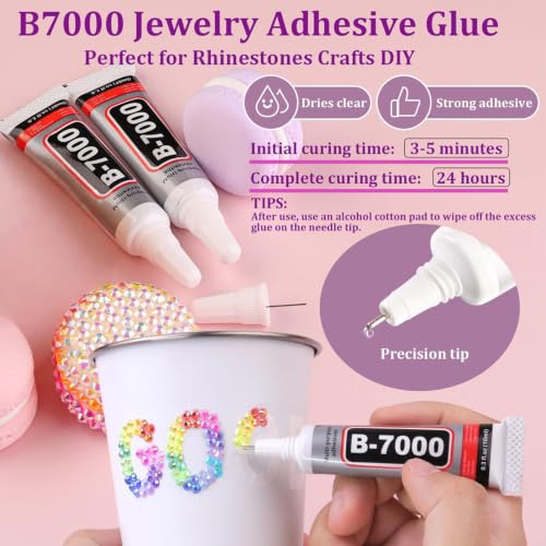 Bedazzling Kit, 28 Colors 3mm Flatback Jelly Rhinestones with Wax Pens, Tweezer, Glue & Sort Trays for Nail Art & DIY Crafts