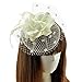Coolwife Womens Fascinator Veil Flower Cocktail Tea Party Headwear (Beige)
