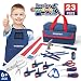 WORKPRO 23-Piece Children's Tool Set with Real Hand Tools, Safety Goggles, Storage Bag for Beginner, Kids Learning - Blue, Age 6+