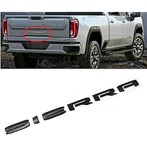 thumbnail image 2 of AT4 Badge Emblem - Glossy Black & Red 3D Emblems For 2021-2023 GMC Yukon, Sierra, Canyon Tailgate 2 of 12