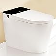 VAMEI Tankless Toilet, One Piece Toilet, Modern Toilet Bowl for Bathroom, Upgraded PP Toilet Lid, Auto 1.28 GPF Dual Flush Foot Sensor, 18 inch Comfort ADA Chair Height, CEC Certified WaterSense