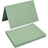 50 Pack Blank Cards Folded Cardstock Thank You Blank Greeting Cards for Invitations, Wedding, Greeting Cards, All Occasion DIY, 4x6 Folded Cards Sage-Green
