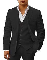 HUUTOE Black Suits for Men Beach Wedding Men's 3