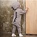DRESHOW Baby Cartoon Onesies Dinosaur Romper Long Sleeve One piece Jumpsuit Grey 6 12 Months  90