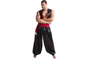 MISS BELLY DANCE Men's Belly Dance Harem Pants, Vest and Hip Scarf Costume Set Magnificent Man