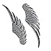 Car Stickers and Decals-Stainless Alloy Metal,Car Decoration Sticker Logo 3D Angel Wings,Emblem,Badge Stickers,Styling Warning (Silver)