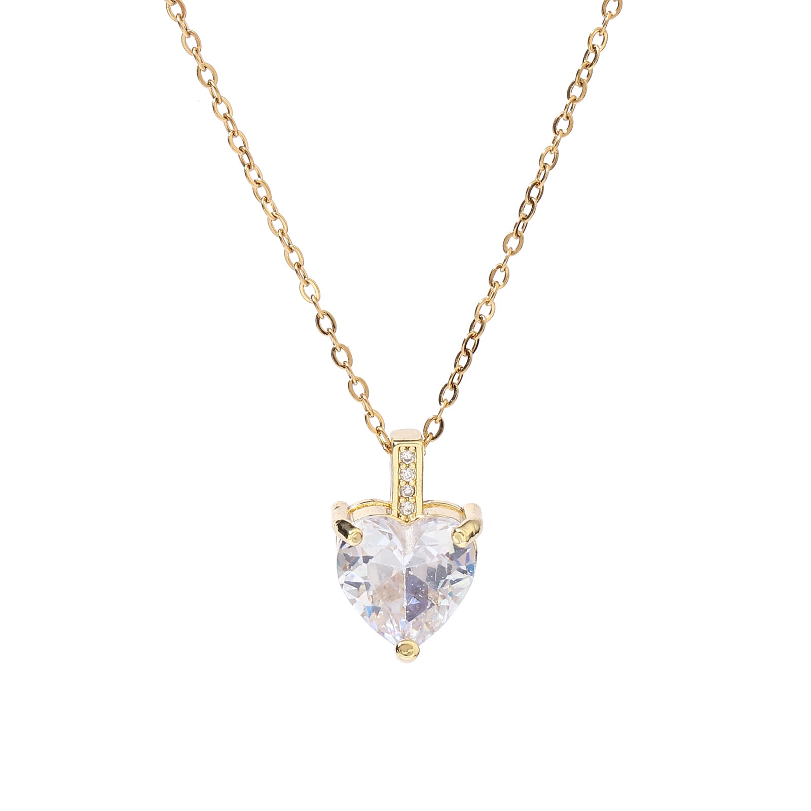 14K Gold Plated Diamond Necklaces for Women April