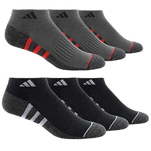 image for Adidas Men's Climalite Low Cut 6-pair Socks Regular, Black/Blue/Grey 6
