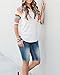 MEROKEETY Women's Striped Contrast Color Tops 3/4 Sleeve Baseball Tee Shirt Blouse