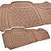 Motor Trend HD FlexTough Rubber Floor Mats for Car Truck SUV & Van - 100% Odorless & Super Heavy Duty (Beige)