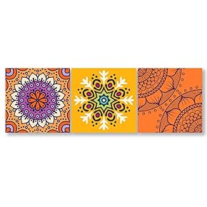 National Pattern Home Artwork for Living Room Bedroom x3 Panels