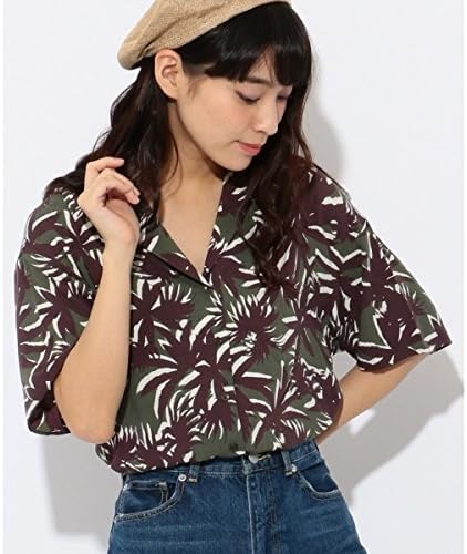 Amazon シェアパーク レディス Share Park Ladies ビッグ アロハシャツ カーキ系6 1 シャツ ブラウス 通販