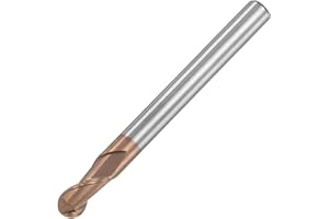 uxcell Ball Nose End Mill 3mm Tip Radius Solid Carbide AlTiSin Coated CNC Router Bits 2 Flute Spiral Milling Cutter HRC55 wit
