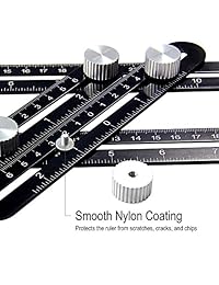 Regla de medición de múltiples ángulos, regla de herramientas de dr.meter, regla de aleación de aluminio de alta calidad, regla de fácil ángulo, herramienta de diseño con grabado láser para los manos, carpinteros