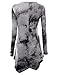 Doublju Womens Long Sleeve Tie-Dye Asymmetrical Tunic Top