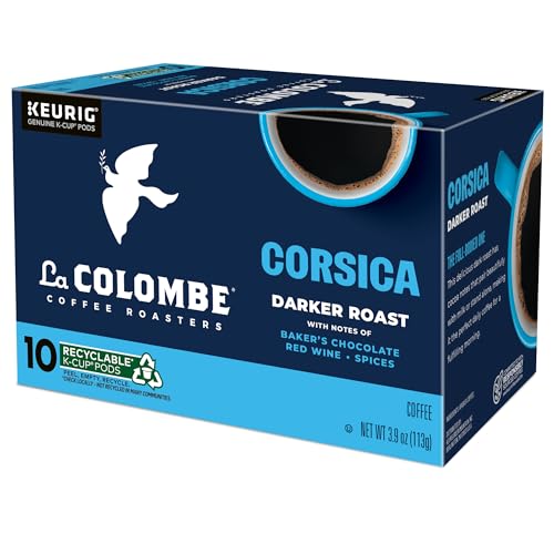 LA COLOMBE® COFFEE ROASTERS CORSICA DARK ROAST COFFEE, SINGLE SERVE KEURIG® K-CUP® PODS, 10 COUNT BOX