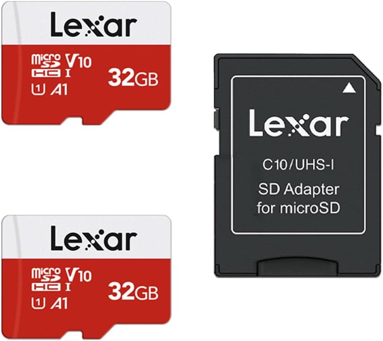 Lexar 32GB Micro SD Card 2 Pack UHS-I A1 Class10 V10 100MB/s + Adapter