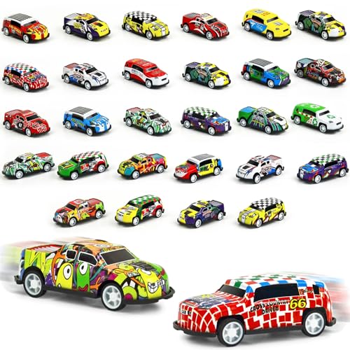 Vileafy 30 Mini Toys Car for Kids Ages 3-5 Years Old, Bulk Mini Cars for Birthday Party Favors, Easter Egg Stuffers, Treasure Box Toy for Classroom, Students Prizes, and Pinata Fillers