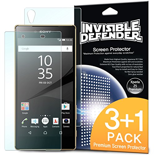 Xperia Z5 Premium Screen Protector - Invisible Defender [3 Front+1 Back/MAX HD CLEARNESS] Perfect Touch Precision Film for Sony Xperia Z5 Premium (Not for Z5 & Z5 Compact)