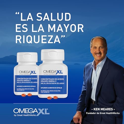 Suplemento de apoyo articular OmegaXL, para alivio - Suplemento muscular natural, aceite de mejillón de labios verdes, capsulas de gel blandas, sin fármacos, 60 unidades