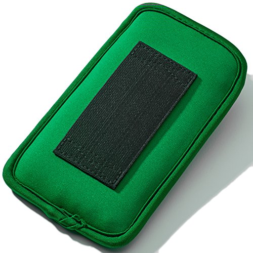 SYB Phone Pouch, Cell Phone EMF Protection Holster Sleeve for Phones up to 3.25" Wide with Belt Hoop (Green, Extra Large)