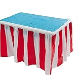 4 pack Red & White Striped Table Skirt Carnival Circus decorations