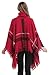 Bellady Women's Batwing Sweaters Tassels Poncho Cape, Asymmetric Hem Plaid, Sweater Dress in Plus Size, Red