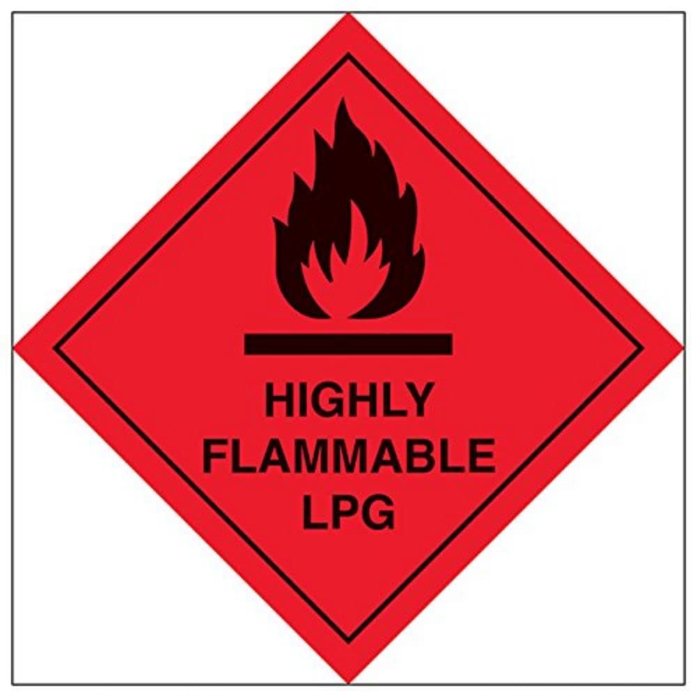 V Safety Hazard diamond – Highly flammable LPG-200x200mm-Magnetic Safety Sign