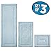 mDesign Soft Microfiber Non-Slip Bathroom Mat/Rug for Bathroom, Vanity, Bathtub/Shower, Dorm Room - Set of 3, Water Blue