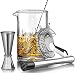Premium Cocktail Mixing Glass Set - Thick Bottom 18oz - 550ml - Seamless Lead Free Crystal Mixing Glass, Spoon, Jigger, Strainer & Muddler - Professional Quality - Makes a Great Gift&nbsp;