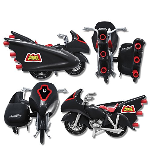 Figures Toy Company DC Comics Retro Batman Batcycle Playset (Black