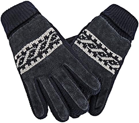 Cozy Design Men's Leather Gloves with Screen Touch Style Weave