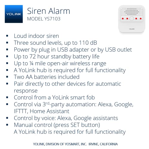 Smart Siren Alarm, Loud 110 dB, Wireless Alarm for Home Security
