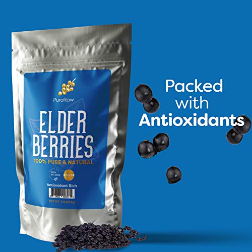 Dried Elderberries, 1lb, Dried Elderberry Berries Bulk, Elderberry Dried Black Elderberry, All
