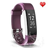 Fitness Tracker, Waterproof Activity Tracker with Heart Rate Monitor Bluetooth Smart Watch Wireless Smart Bracelet Sleep Monitor Pedometer Wristband for Android and iOS Smartphone (purple)